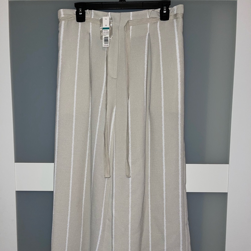 The Limited Tan and White Stripe Cropped Pants Size 12